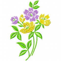 Flowers And Tree Embroidery Design 2